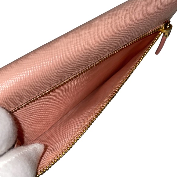 Prada Saffiano Leather Bow Flap Wallet Pink - Picture 12 of 12